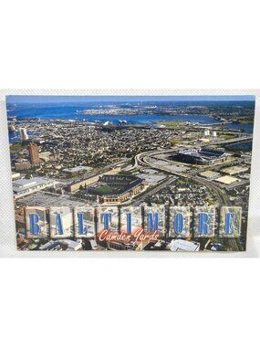 Baltimore Camden Yards Aerial View Postcard Orioles & Ravens Stadiums 6"x4"